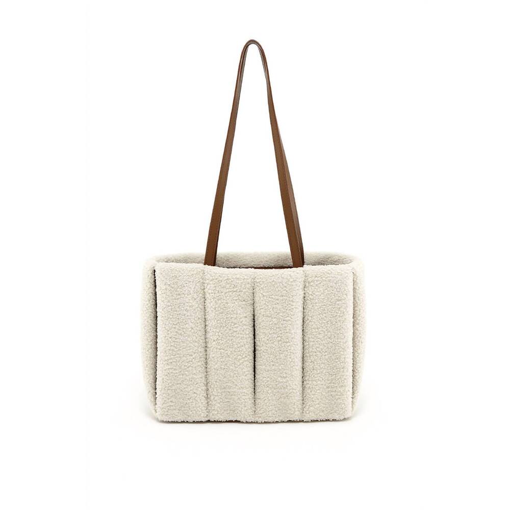 NEW THEMOIRÈ women's kore eco fur bag in milk/brown